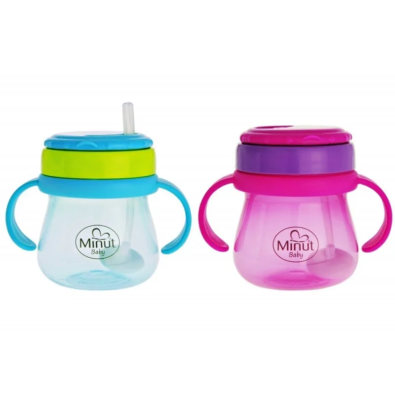 Minut Baby Cana anticurgere cu pai si capac 6+ luni (MIN2018011) 250 ml — preț și oferte