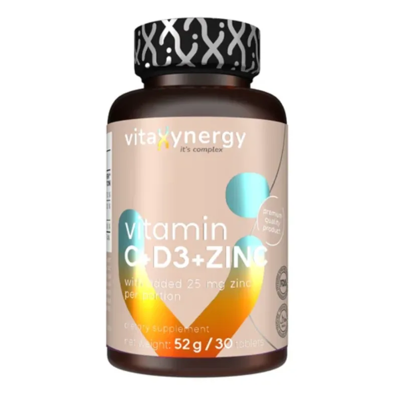 Vitamina C, Vitamina D3 si Zinc, 30 tablete, Vitaxynergy VITAXYENERGY — preț și oferte