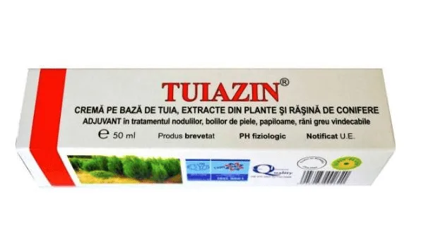 Tuiazin Crema pe baza de Tuia, Extract de Plante si Rasina Conifere 50 ml ELZIN PLANT — preț și oferte
