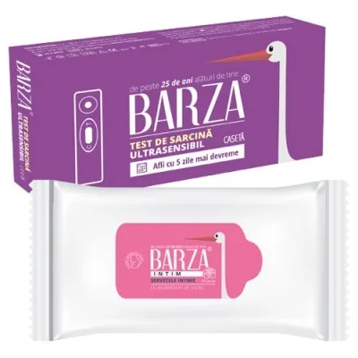 Barza Test Sarcina Ultrasensibil Card Casea + Servetele intime — preț și oferte