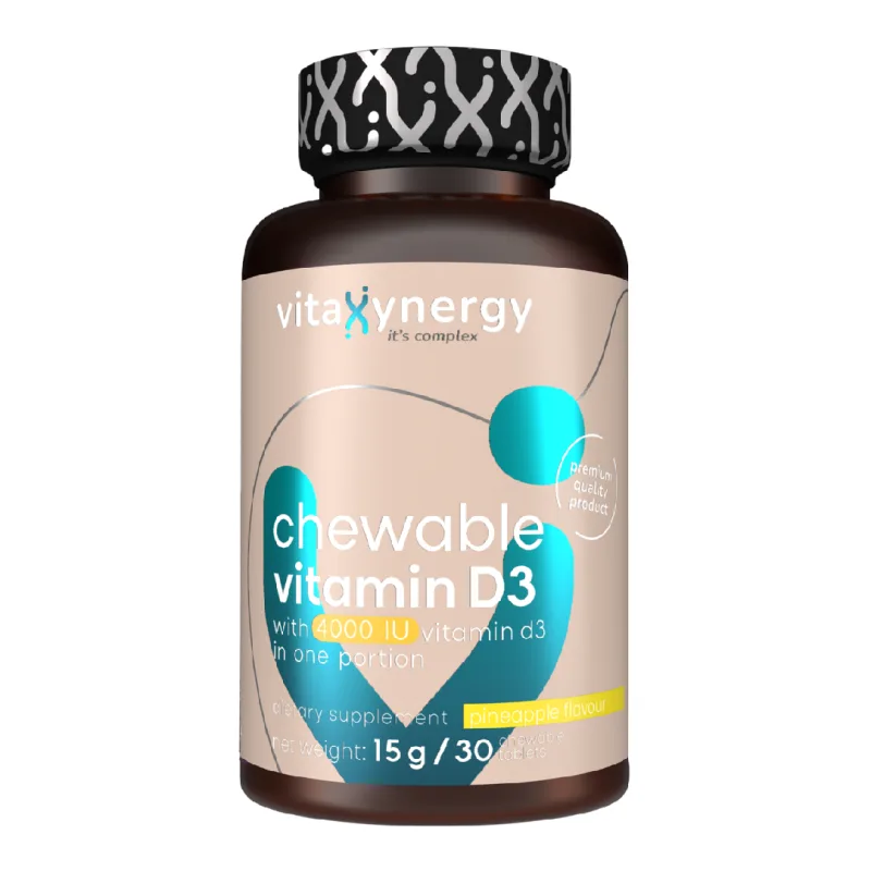Vitamina D3 4000 UI masticabila, 30 tablete, Vitaxynergy VITAXYENERGY — preț și oferte