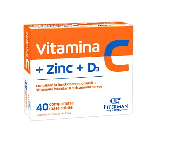 Vitamina C + Zinc + D3 40 comprimate FITERMAN PHARMA — preț și oferte