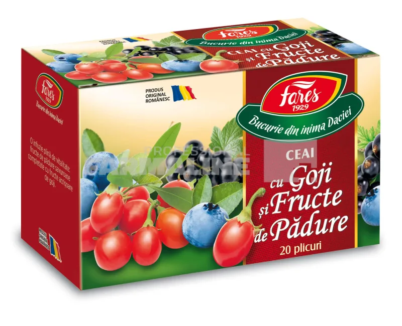 Ceai Goji si Fructe de padure 20 plicuri FARES — preț și oferte