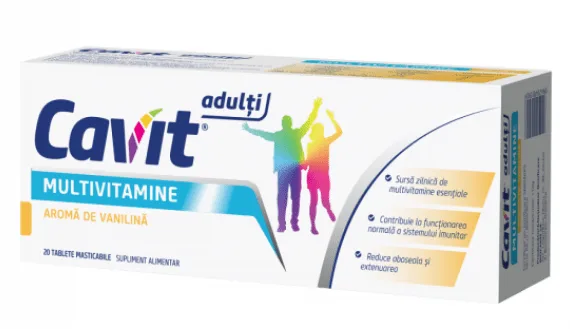 Cavit Adulti Multivitamine cu aroma de vanilie 20 tablete — preț și oferte