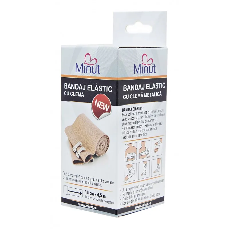 Minut Bandaj Elastic cu clema 10cm x 4,5m — preț și oferte