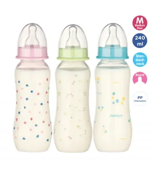 Baby Nova 45010 Biberon cu gat standard M 0-24 luni 240 ml