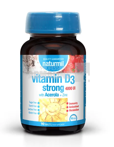 Vitamina D3 Strong 4000U.I 90 tablete Type Nature — preț și oferte