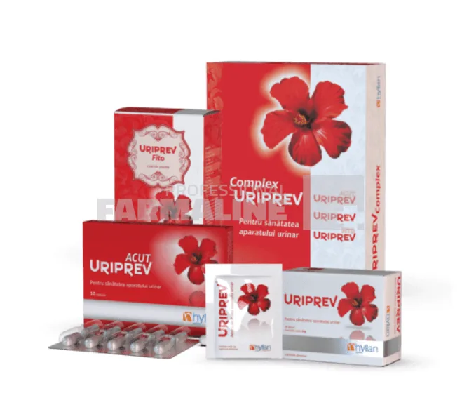 Uriprev Complex: Uriprev Acut 10 capsule + Uriprev 12 plicuri + Uriprev Fito 60 g Hylan Pharma — preț și oferte