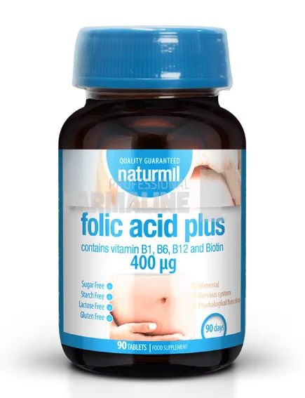 Folic Acid Plus 400 mg 90 tablete Type Nature — preț și oferte