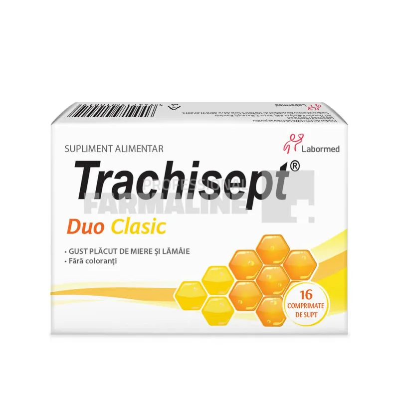 Trachisept Duo Clasic, 16 comprimate pentru supt, Labormed Labormed Pharma Trading — preț și oferte