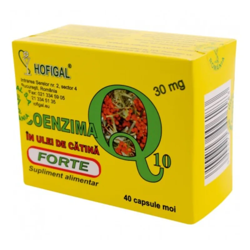 Coenzima Q10 in ulei de catina Forte 30 mg, 40 capsule, Hofigal — preț și oferte