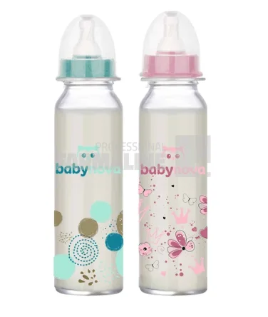 Baby Nova 43706 Biberon sticla decor gat standard 0-24 luni 240 ml — preț și oferte