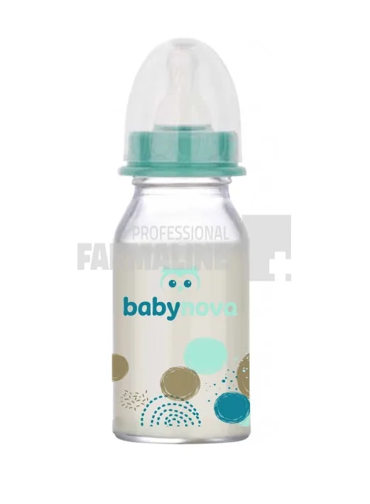 Baby Nova 44606 Biberon sticla decor baiat 0-24 luni 120 ml — preț și oferte
