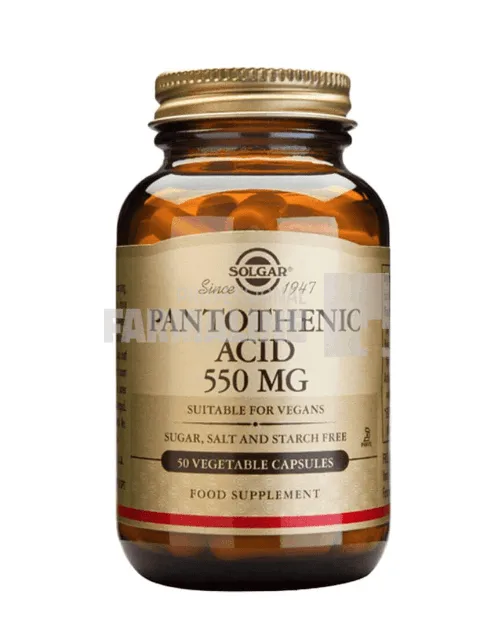 Pantothenic Acid 550 mg Vitamina B5 50 capsule SOLGAR — preț și oferte