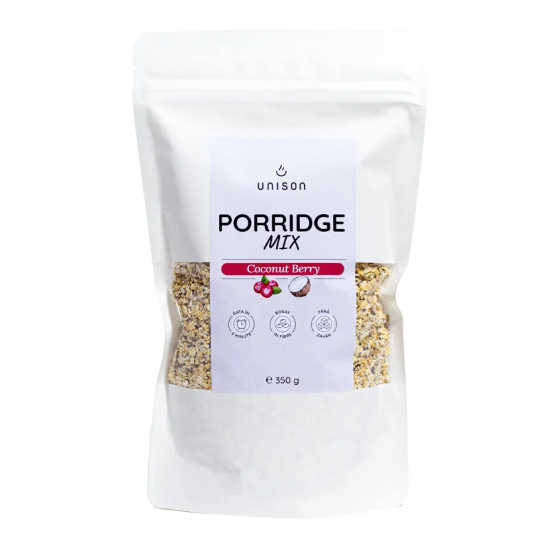 Fulgi de ovaz Porridge Coconut Berry, 350g, Unison — preț și oferte