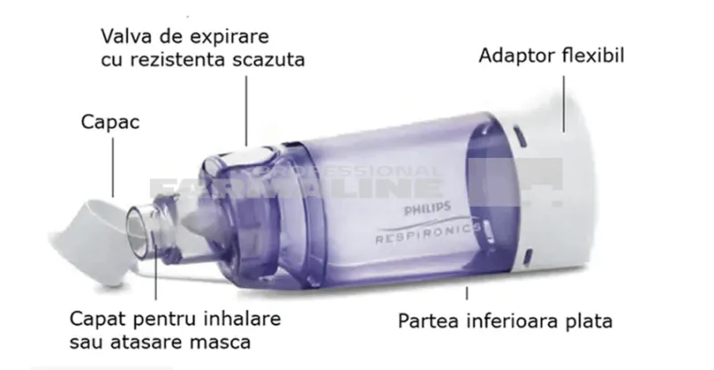 Camera de retentie antistatica cu supapa si masca ( 1079828 ) 5+ ani - adulti PHILIPS RESPIRONICS — preț și oferte