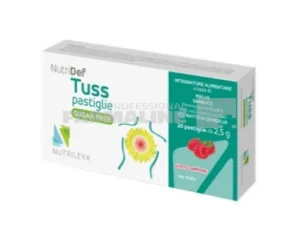 NutriDef Tuss pastile cu zmeura fara zahar 20 pastile