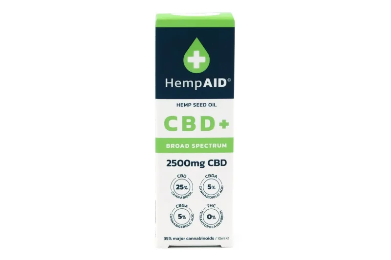 Ulei canepa 2500mg CBD, 500mg CBDA, 500mg CBGA, 10ml, HempAid — preț și oferte