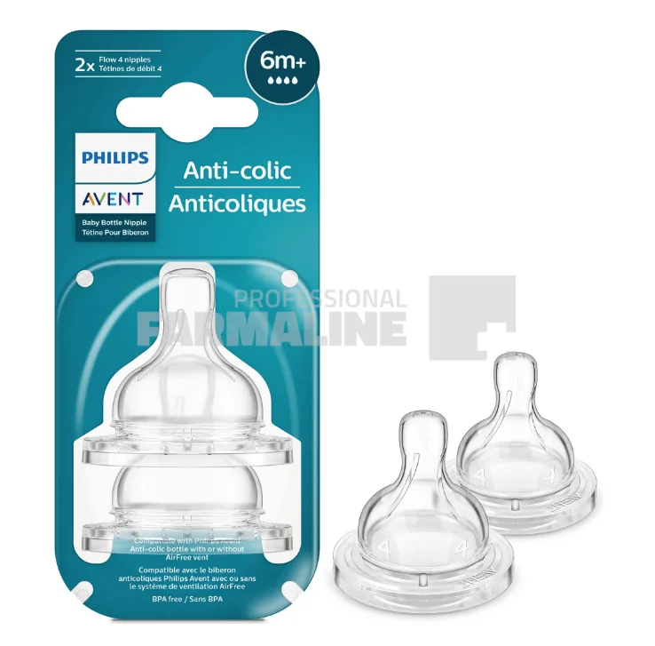 Avent SCY64/02 Tetina Classic cu debit rapid 6+ luni 2 bucati PHILIPS AVENT — preț și oferte
