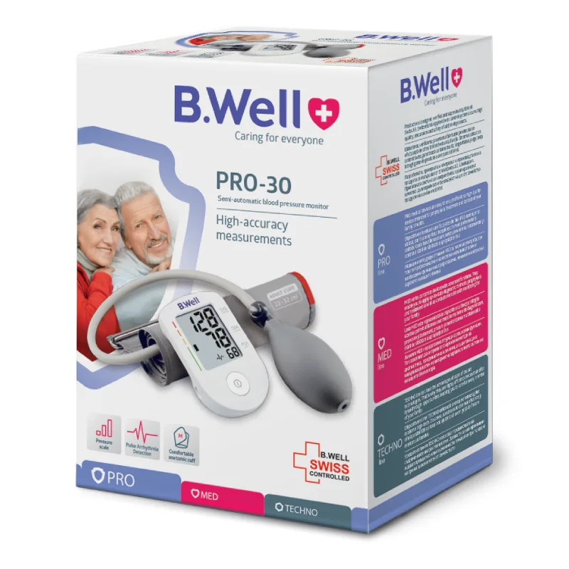 Tensiometru pentru brat semi-automatic, manseta marimea M, PRO-30, B.Well BWELL — preț și oferte