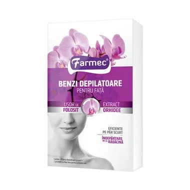 Farmec Benzi depilatoare pentru fata cu Extract de Orhidee 20 benzi — preț și oferte