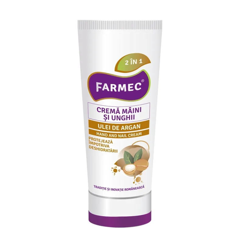Crema pentru maini si unghii ulei de argan, 100 ml, Farmec — preț și oferte