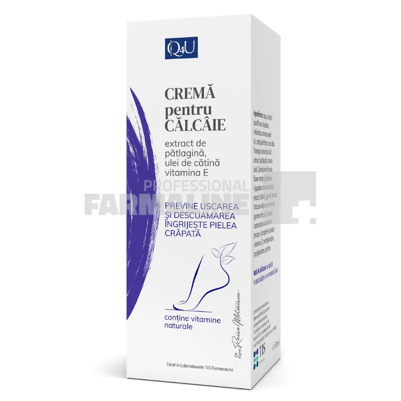 Tis Q4U Crema pentru calcaie  cu extract de Patlagina si ulei de Catina 40 ml TIS FARMACEUTIC — preț și oferte