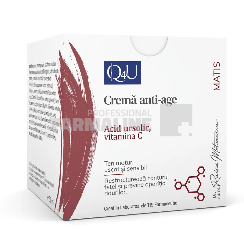 Tis Q4U Crema anti-age cu Vitamina C si Acid Ursolic 50 ml TIS FARMACEUTIC — preț și oferte