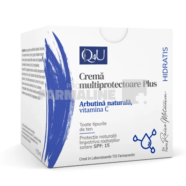 Tis Q4U Crema multiprotectoare Plus SPF15 50 ml TIS FARMACEUTIC — preț și oferte