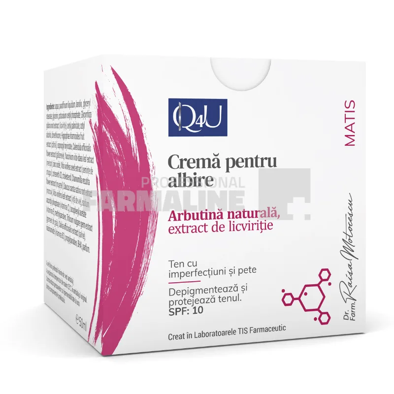 Tis Q4U Crema pentru albire SPF10 50 ml TIS FARMACEUTIC — preț și oferte