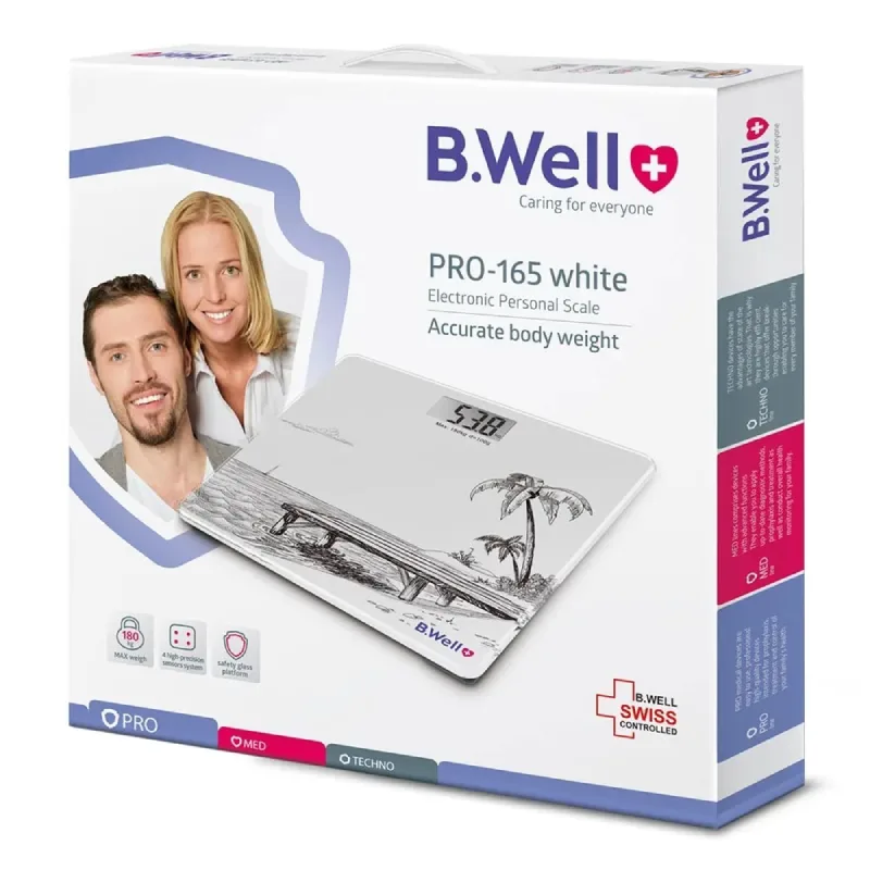 Cantar electronic, culoare alb, PRO-165, B.Well BWELL — preț și oferte