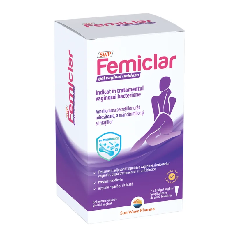 Gel vaginal Femiclar, 7 bucati*5ml, Sun Wave Pharma — preț și oferte