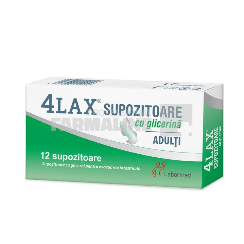 4 Lax Supozitoare cu glicerina pentru adulti 2500 mg 12 bucati Labormed — preț și oferte
