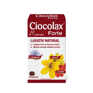 CIOCOLAX FORTE, 20 drajeuri, Labormed,Supliment alimentar cu un puternic efect laxativ stimulant