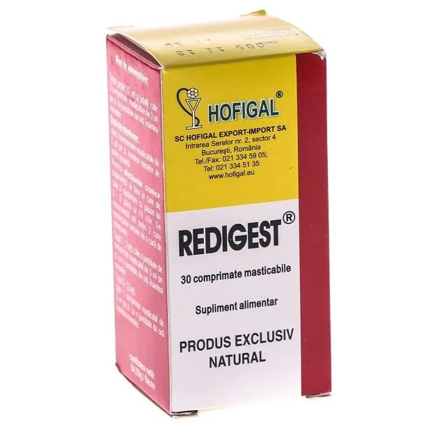 Redigest 30 comprimate masticabile HOFIGAL — preț și oferte