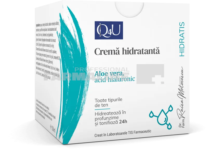Tis Q4U Crema hidratanta cu Aloe Vera si Acid Hialuronic 50 ml TIS FARMACEUTIC — preț și oferte