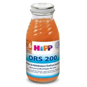 Hipp ORS 200 Bautura de rehidratare cu Morcovi si Mucilagiu de Orez 200 ml — preț și oferte