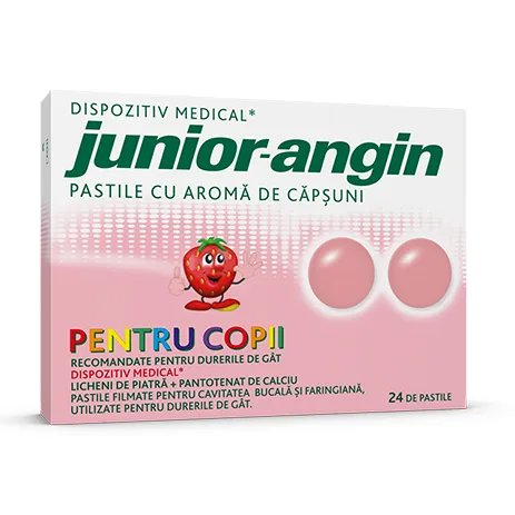 Junior-angin cu aroma de capsuni 24 pastile KLOSTERFRAU — preț și oferte