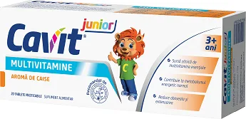 Biofarm Cavit Junior caise 20 tablete masticabile — preț și oferte