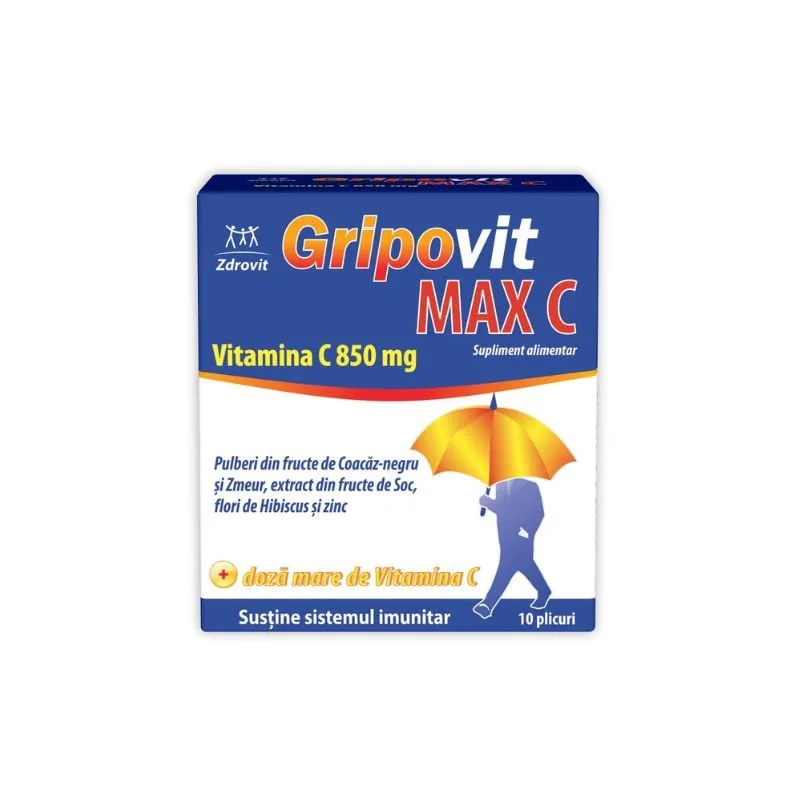 Gripovit Max C, 10 plicuri, Zdrovit — preț și oferte