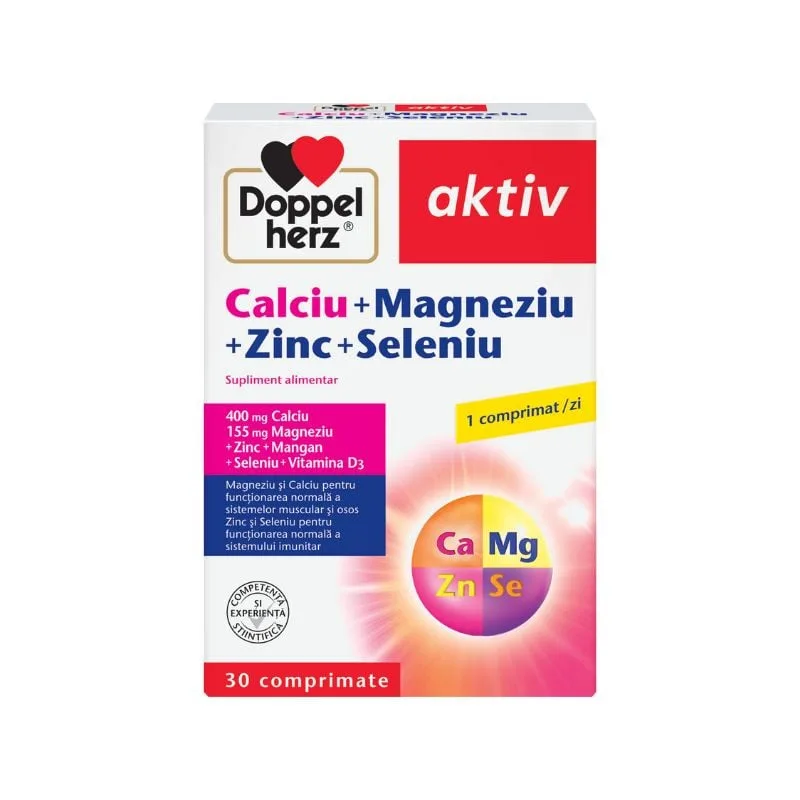 Calciu Magneziu Zinc Seleniu, 30 comprimate, Doppelherz — preț și oferte