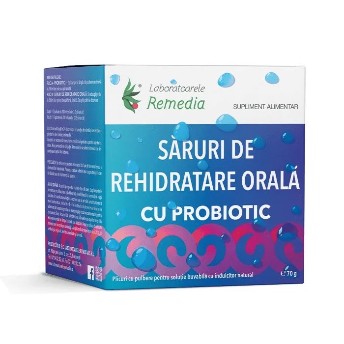 Saruri de rehidratare cu probiotice 20 plicuri Laboratoarele Remedia — preț și oferte