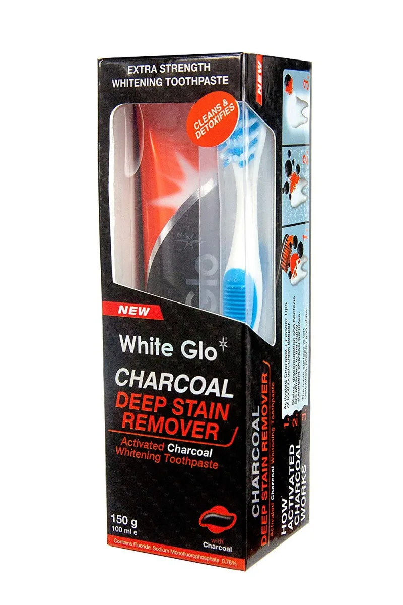 White Glo Deep Stain Remover Charcoal Pasta de dinti 100 ml — preț și oferte
