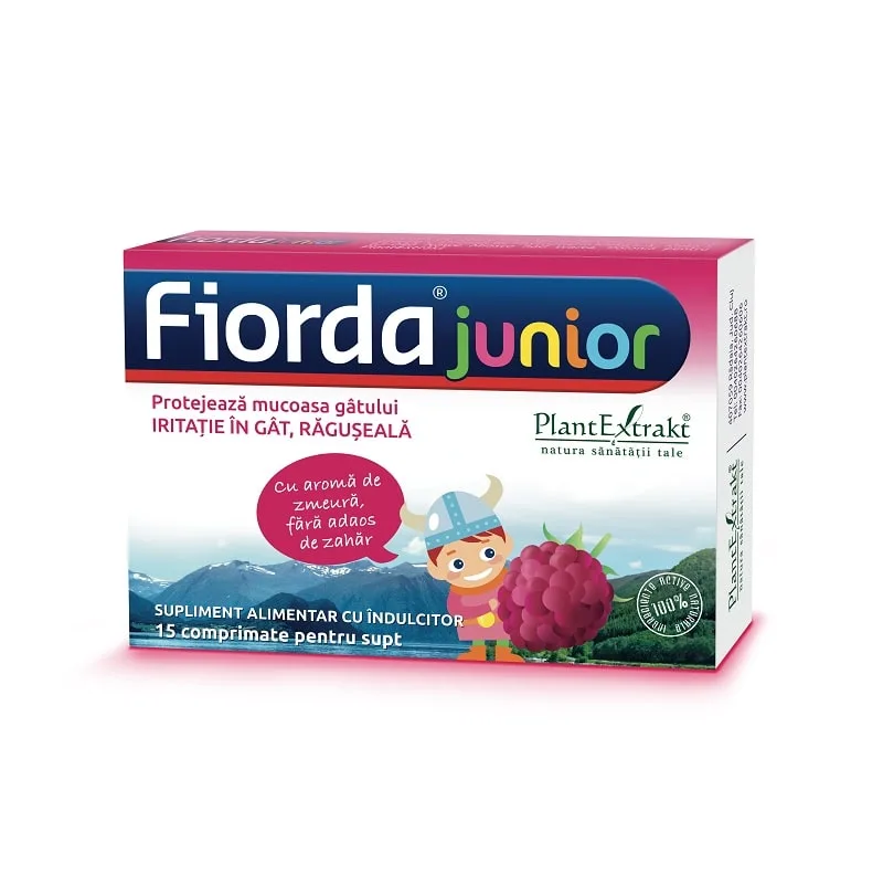 Fiorda Junior aroma de zmeura 15 comprimate pentru supt PLANTEXTRAKT — preț și oferte