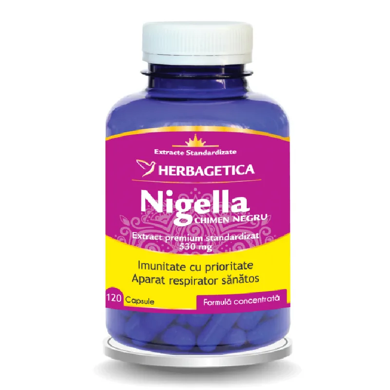 Nigella chimen negru, 120 capsule, Herbagetica — preț și oferte