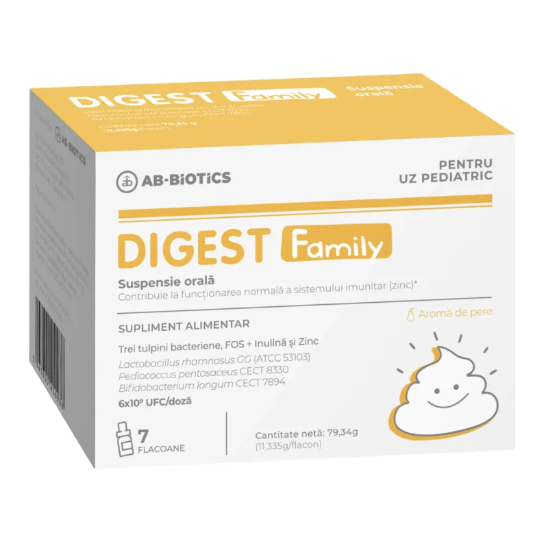 Digest Family suspensie orala, 7 flacoane, Ab-Biotics — preț și oferte