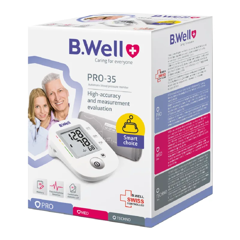 Tensiometru automat pentru brat manseta PRO-35, marimea M, 1 bucata, B.Well BWELL — preț și oferte