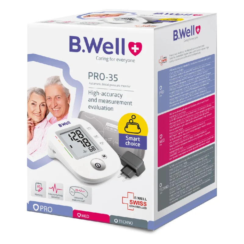Tensiometru automat pentru brat manseta PRO-35, marimea M-L, 1 bucata, B.Well BWELL — preț și oferte
