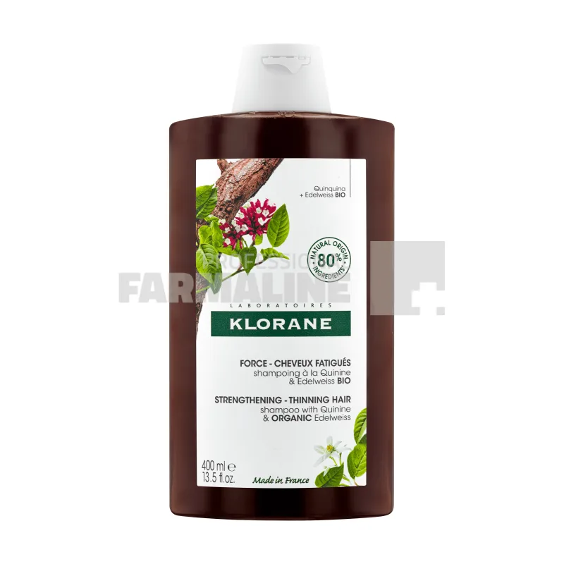 Klorane Sampon cu extract de chinina si floare de colt 400 ml — preț și oferte