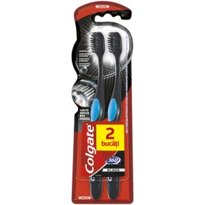 Colgate Periuta de dinti 360 Black Medium 2 bucati